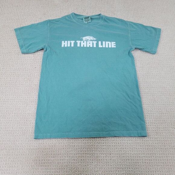 Comfort Colors Other - Arkansas Razorbacks Shirt Adult Small Blue Hit That Line Crew Neck Short Sleeve